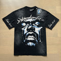 American brand washed distressed letter T-shirt