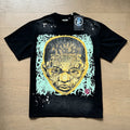 American brand washed distressed letter T-shirt