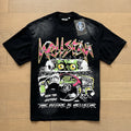 American brand washed distressed letter T-shirt