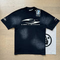 American brand washed distressed letter T-shirt