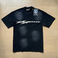 American brand washed distressed letter T-shirt