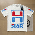 American brand washed distressed letter T-shirt