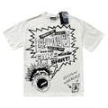 American brand washed distressed letter T-shirt
