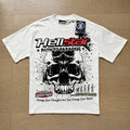 American brand washed distressed letter T-shirt
