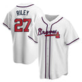 Arlishia A.Braves #27 Austin Riley Player White Replica Home Stitched Jerseys