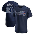 Arlishia A.Braves #28 Matt Olson Player Navy Authentic Alternate Team Stitched Jerseys