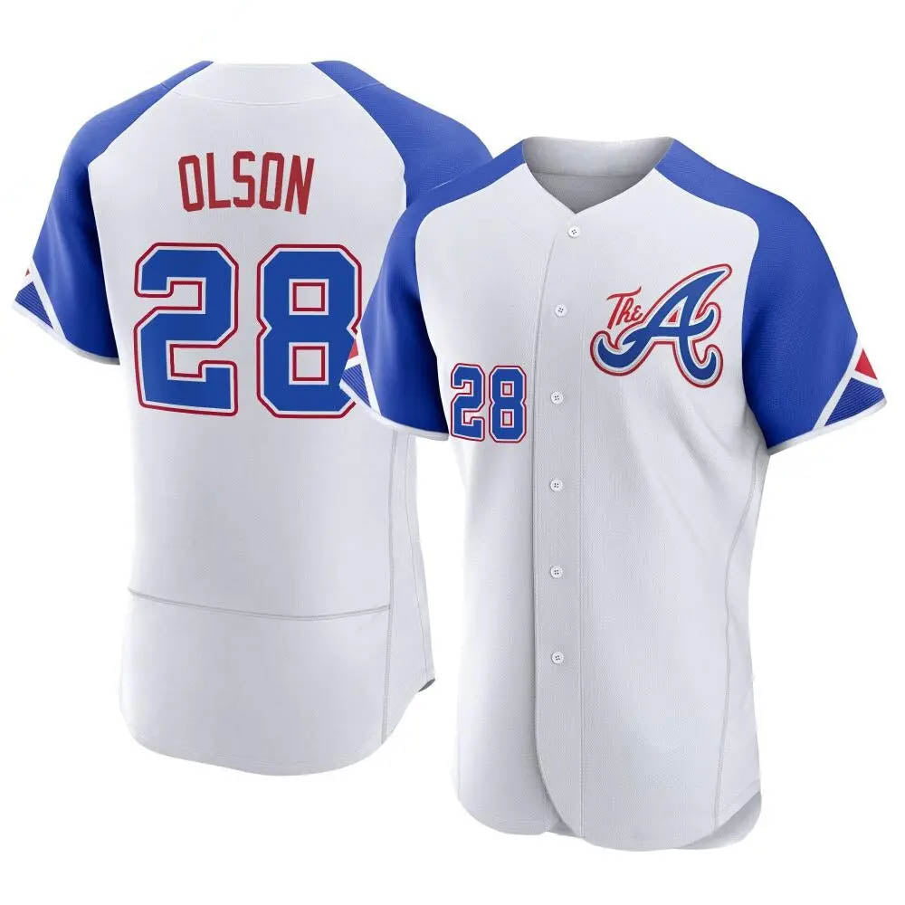 Arlishia A.Braves #28 Matt Olson Player White Authentic City Connect Stitched Jerseys