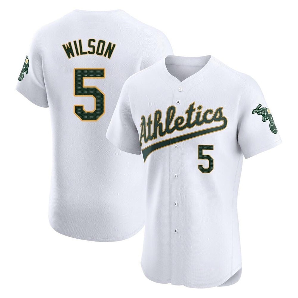 Arlishia Athletics #5 Jacob Wilson White Elite Home Stitched Jersey