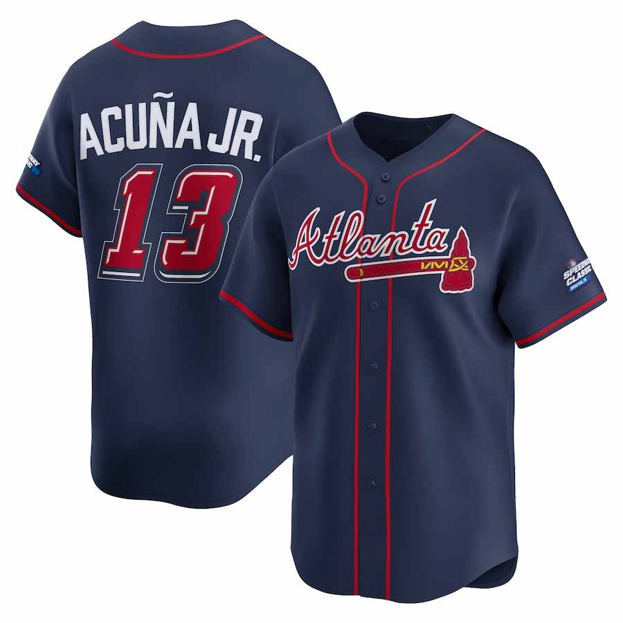 Arlishia A.Braves #13 Ronald Acuna Jr. Navy 2025 Speedway Classic Alternate Limited Player Personalized Jersey
