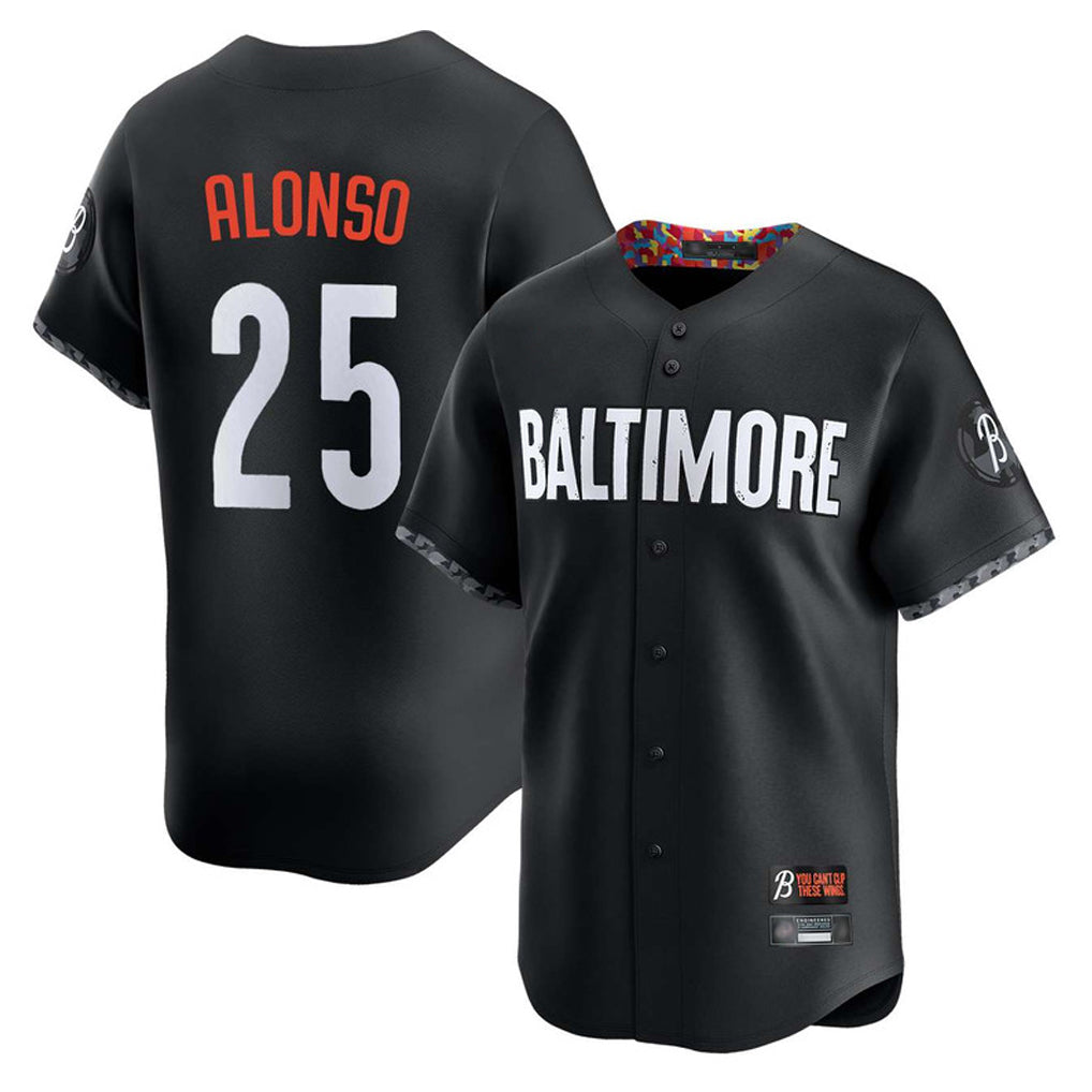 Arlishia B.Orioles #25 Pete Alonso Player Black City Connect Limited Home Game Stitched Jerseys