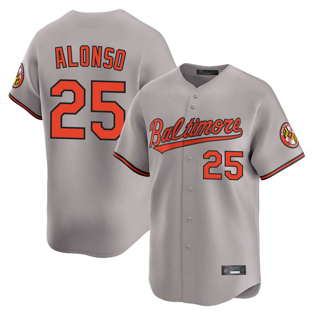 Arlishia B.Orioles #25 Pete Alonso Player Gray Limited Home Game Stitched Jerseys