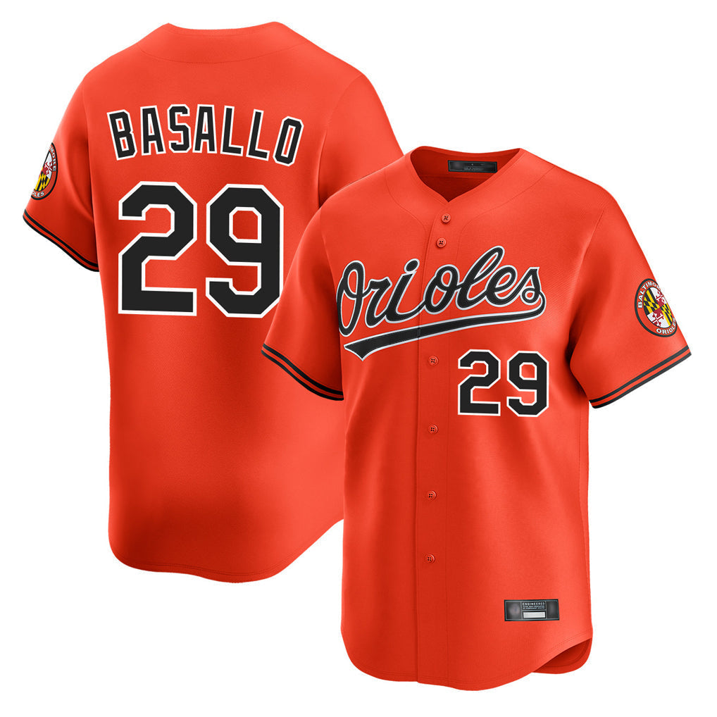 Arlishia B.Orioles #29 Samuel Basallo Player Orange Limited Home Game Stitched Jerseys