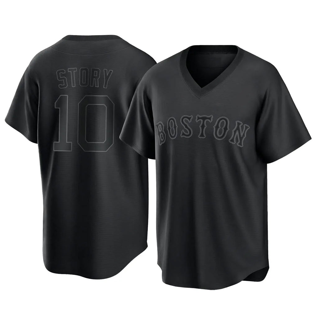 Arlishia B.Red Sox #10 Trevor Story Player Black T-shirt Home Game Stitched Jerseys