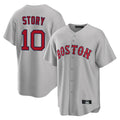 Arlishia B.Red Sox #10 Trevor Story Player Gray Road Home Game Stitched Jerseys