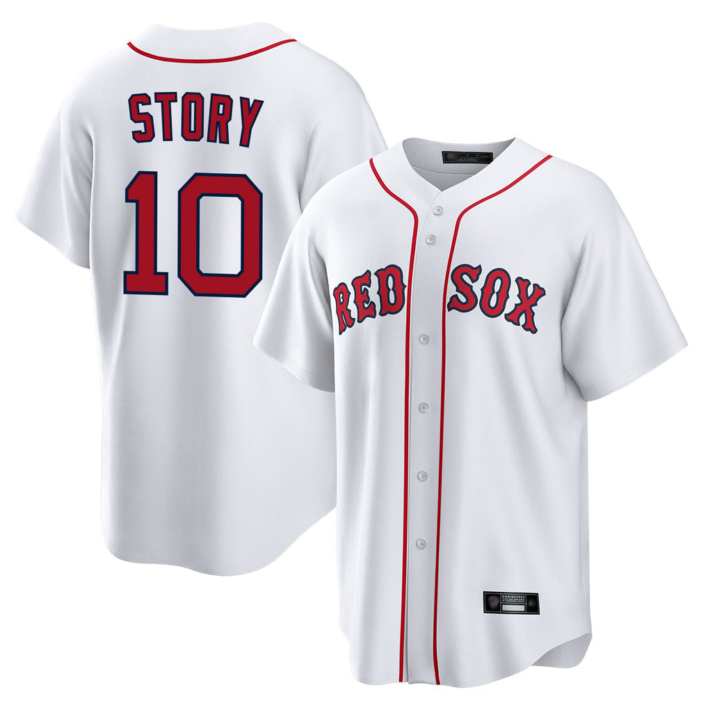 Arlishia B.Red Sox #10 Trevor Story Player White Home Game Stitched Jerseys