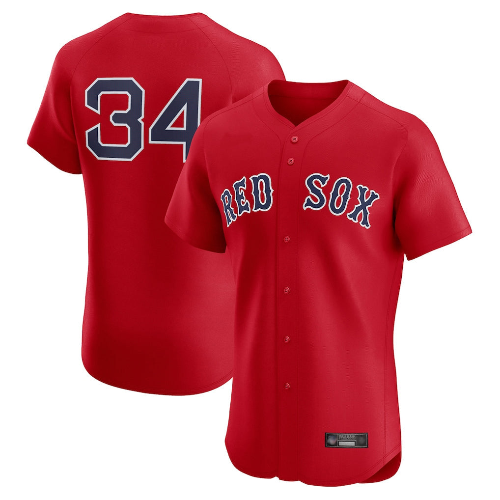 Arlishia B.Red Sox #34 David Ortiz Player Red Limited Elite Home Game Stitched Jerseys