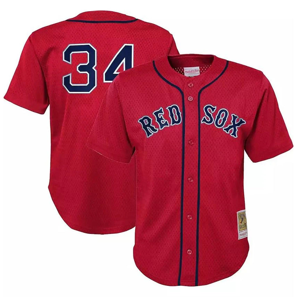 Arlishia B.Red Sox #34 David Ortiz Player Red Mitchell & Ness Cooperstown Collection Mesh Home Stitched Jerseys