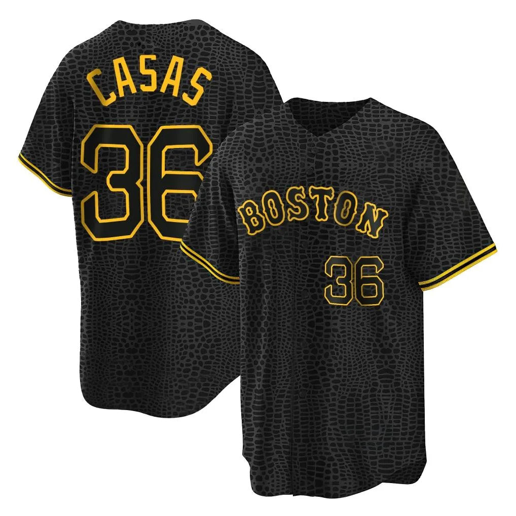 Arlishia B.Red Sox #36 Triston Casas Player Black Snake Skin City Home Game Stitched Jerseys
