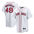 Arlishia B.Red Sox #49 Tim Wakefield Player White Home Game Stitched Jerseys