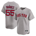 Arlishia B.Red Sox #55 Ranger Su¨¢rez Player Gray Road Limited Home Game Stitched Jerseys