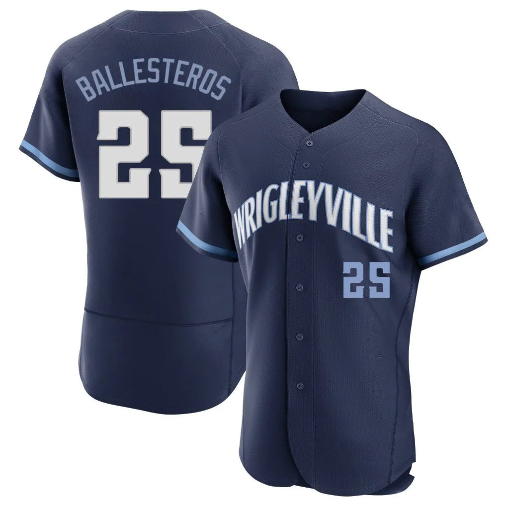 Arlishia C.Cubs #25 Mois¨¦s Ballesteros Player Navy City Connect Limited Elite Home Stitched Jerseys