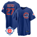 Arlishia C.Cubs #27 Seiya Suzuki Player Royal 150th Anniversary Home Game Stitched Jerseys
