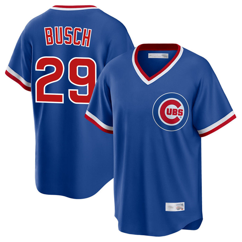 Arlishia C.Cubs #29 Michael Busch Player Royal T-shirt Cooperstown Collection Limited Stitched Jerseys