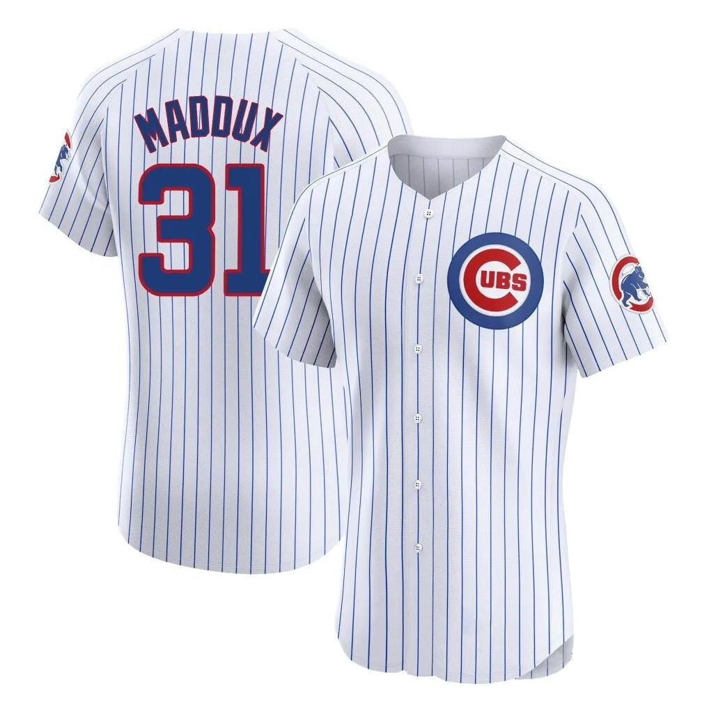 Arlishia C.Cubs #31 Greg Maddux Player White Limited Elite Home Game Stitched Jerseys