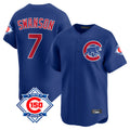 Arlishia C.Cubs #7 Dansby Swanson Player Royal 150th Anniversary Limited Home Stitched Jerseys