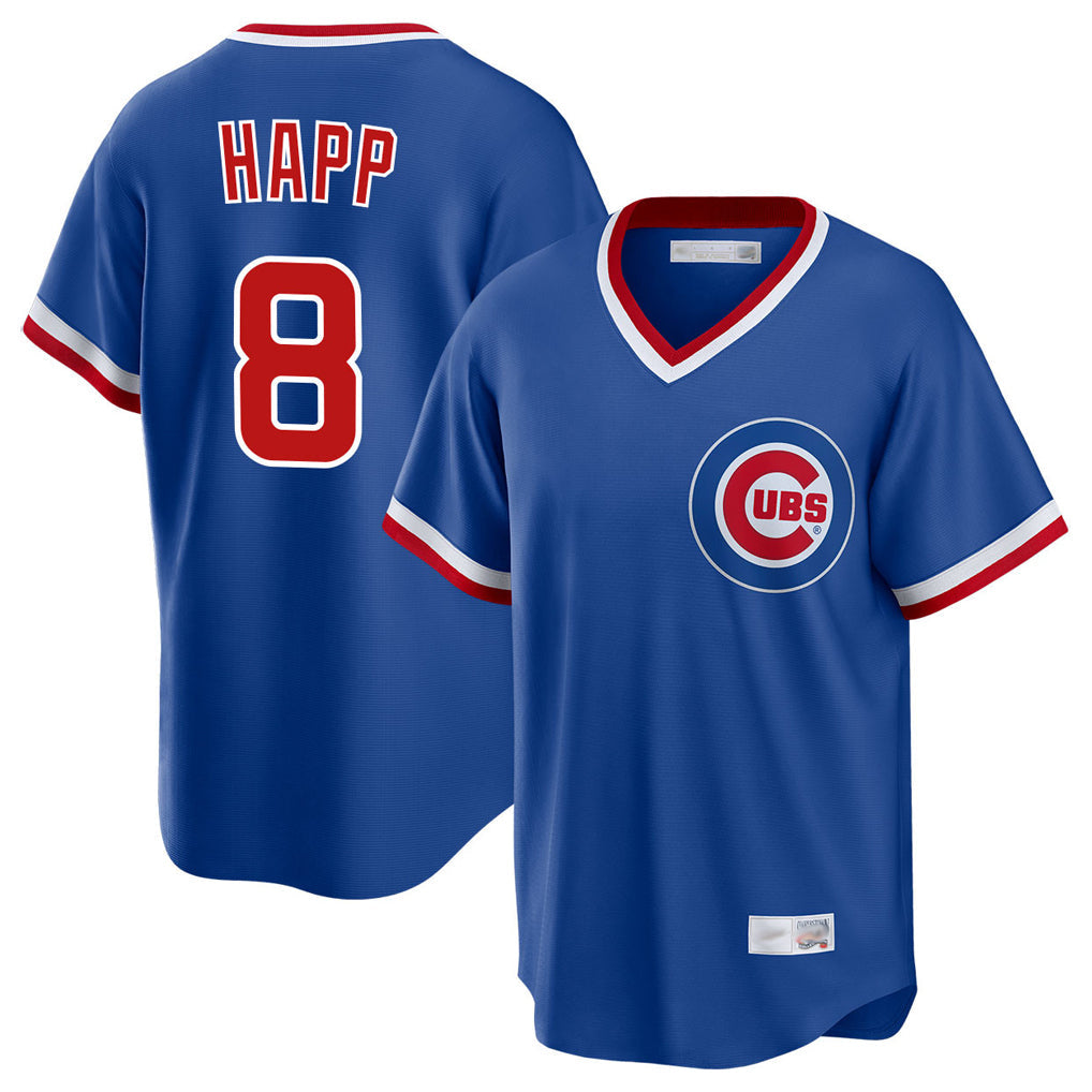 Arlishia C.Cubs #8 Ian Happ Player Royal T-shirt Cooperstown Collection Limited Stitched Jerseys