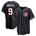 Arlishia C.Cubs #9 Miguel Amaya Player Black Fashion Out Game Stitched Jerseys