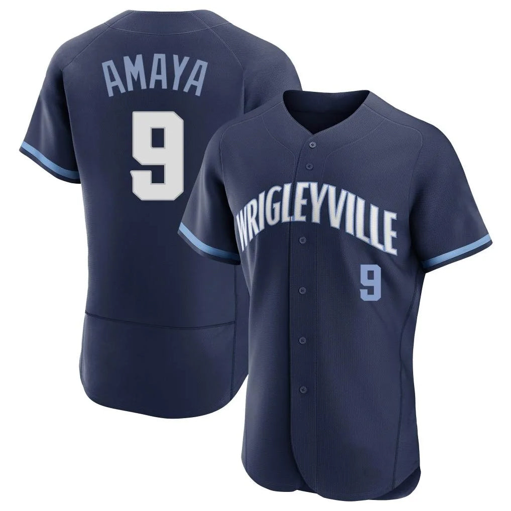 Arlishia C.Cubs #9 Miguel Amaya Player Navy City Connect Limited Elite Home Stitched Jerseys