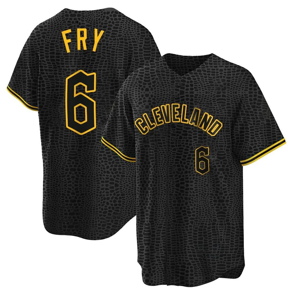 Arlishia C.Guardians #6 David Fry Player Black Snake Skin City Home Game Stitched Jerseys