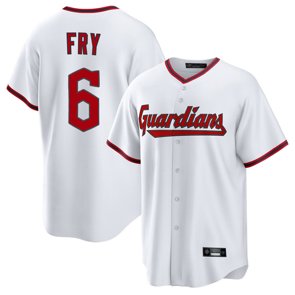 Arlishia C.Guardians #6 David Fry Player White Game Home Stitched Jerseys
