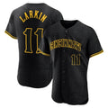 Arlishia C.Reds #11 Barry Larkin Player Black Snake Skin City Limited Elite Home Stitched Jerseys