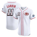 Arlishia C.Reds #11 Barry Larkin Player White Speedway Classic Limited Elite Home Stitched Jerseys