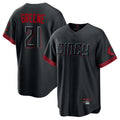 Arlishia C.Reds #21 Hunter Greene Player Black City Connect Home Game Stitched Jerseys