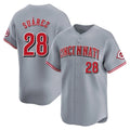 Arlishia C.Reds #28 Eugenio Su¨¢rez Player Gray Home Limited Stitched Jerseys