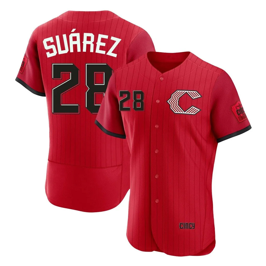 Arlishia C.Reds #28 Eugenio Su¨¢rez Player Red 2026 City Connect Limited Home Stitched Jerseys