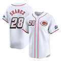 Arlishia C.Reds #28 Eugenio Su¨¢rez Player White Speedway Classic Home Limited Stitched Jerseys
