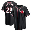 Arlishia C.Reds #29 TJ Friedl Player Black Fashion Out Home Game Stitched Jerseys
