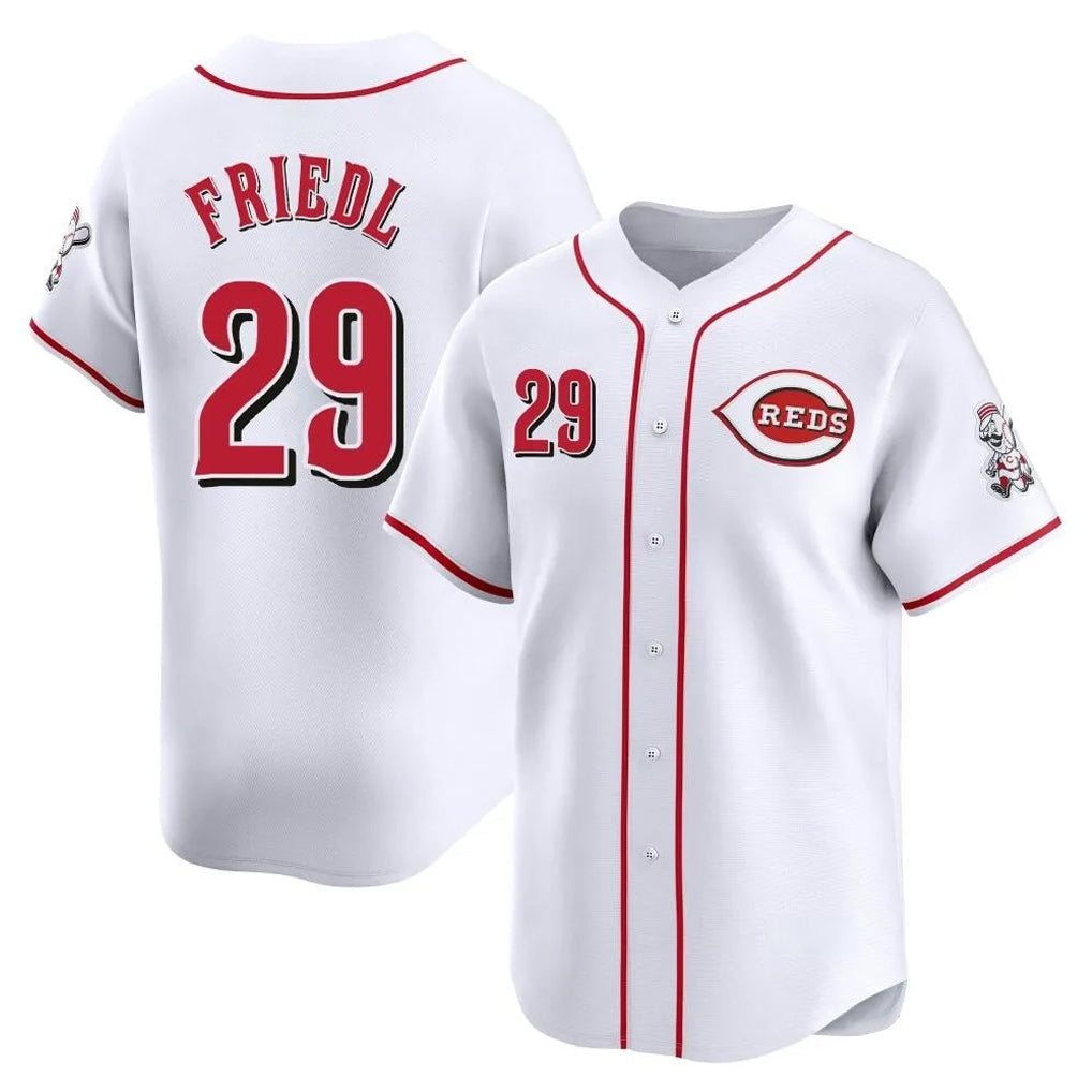 Arlishia C.Reds #29 TJ Friedl Player White Home Limited Stitched Jerseys