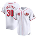Arlishia C.Reds #30 Ken Griffey Player White Home Limited Stitched Jerseys
