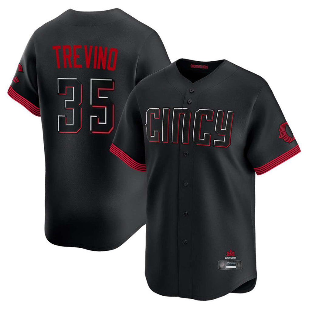 Arlishia C.Reds #35 Jose Trevino Player Black City Connect Home Limited Stitched Jerseys
