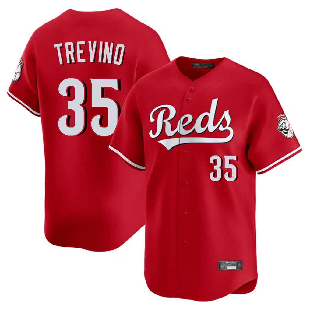 Arlishia C.Reds #35 Jose Trevino Player Red Home Limited Stitched Jerseys