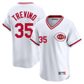 Arlishia C.Reds #35 Jose Trevino Player White Cooperstown Collection Limited T-shirt Home Stitched Jerseys