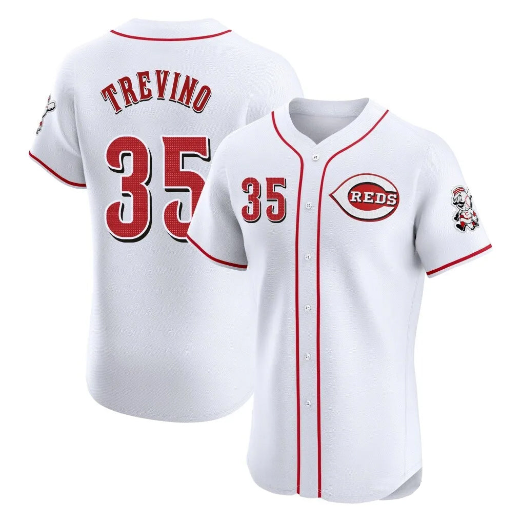 Arlishia C.Reds #35 Jose Trevino Player White Limited Elite Home Stitched Jerseys