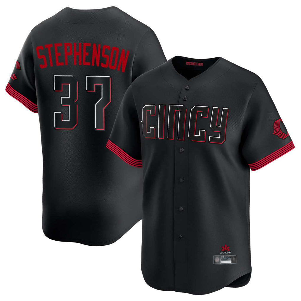 Arlishia C.Reds #37 Tyler Stephenson Player Black City Connect Home Limited Stitched Jerseys