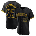 Arlishia C.Reds #37 Tyler Stephenson Player Black Snake Skin City Limited Elite Home Stitched Jerseys