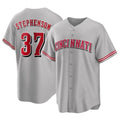 Arlishia C.Reds #37 Tyler Stephenson Player Gray Home Game Stitched Jerseys